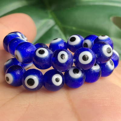 6/8/10 mm-es lapos, kerek alakú gyöngyök Színes Evil Eye lámpafény üvegezett üveggyöngyök karkötő nyaklánchoz barkács ékszer készítés kézműves