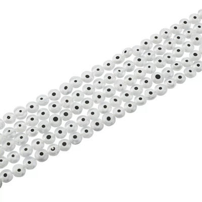 6/8/10 mm-es lapos, kerek alakú gyöngyök Színes Evil Eye lámpafény üvegezett üveggyöngyök karkötő nyaklánchoz barkács ékszer készítés kézműves