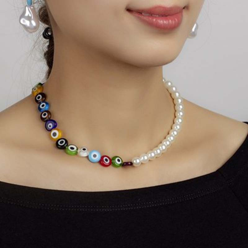 6/8/10 mm-es lapos, kerek alakú gyöngyök Színes Evil Eye lámpafény üvegezett üveggyöngyök karkötő nyaklánchoz barkács ékszer készítés kézműves