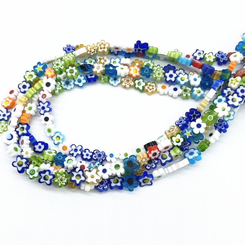 Új 8 mm-es többszínű lapos hátú kerek/szív gyöngyök Evil Eye és Flower üveggyöngyök ékszerkészítéshez barkácsolási kiegészítők