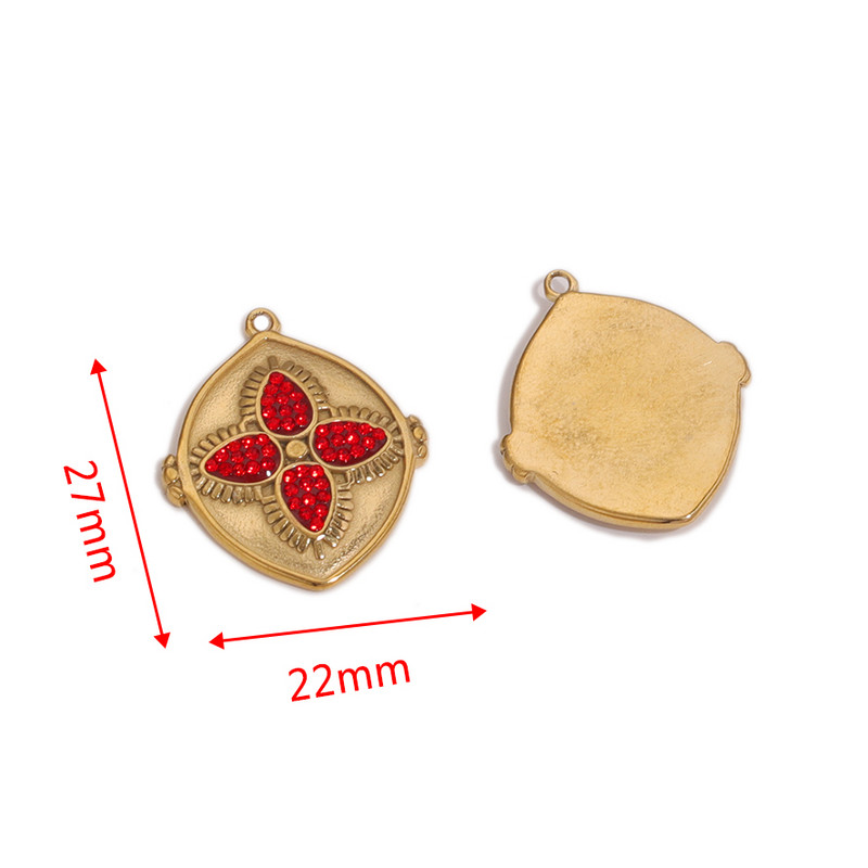 3db rozsdamentes acél bevonatú 18K arany Boho Retro cirkon levél ovális varázslatok lógó medálok barkács nyaklánc ékszer készítő anyag
