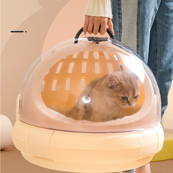 Преносима чанта за превоз на домашни любимци за пътуване Bubble Ръчна чанта за малки кучета и котки Dome Одобрена от авиокомпанията космическа капсула Външна дишаща чанта за домашни любимци