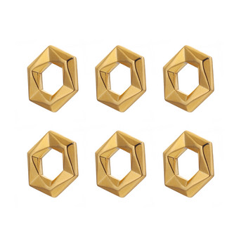 5 τμχ Από ανοξείδωτο ατσάλι επιμεταλλωμένο χρυσό 18 καρατίων Μεγάλες τρύπες εξάγωνο διάφανο διαχωριστικό γούρια για προμήθειες κατασκευής κοσμημάτων Υλικό
