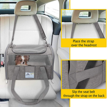 Τσάντες μεταφοράς κατοικίδιων ζώων Τσάντα μεταφοράς με φερμουάρ ασφαλείας που κλειδώνει Φορητό εξωτερικό ταξιδιωτικό αναπνεύσιμο πτυσσόμενο για κατοικίδιο σκύλο τσάντα γάτας