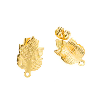 10db/tétel Új rozsdamentes acél levélleletek Stud Fülbevaló Alap tűtartó alkatrészek Fülbevaló barkács ékszerkészítési kellékek