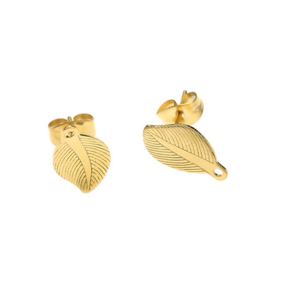 10db/tétel Új rozsdamentes acél levélleletek Stud Fülbevaló Alap tűtartó alkatrészek Fülbevaló barkács ékszerkészítési kellékek