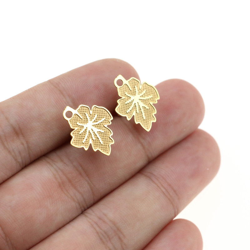 10db/tétel Új rozsdamentes acél levélleletek Stud Fülbevaló Alap tűtartó alkatrészek Fülbevaló barkács ékszerkészítési kellékek