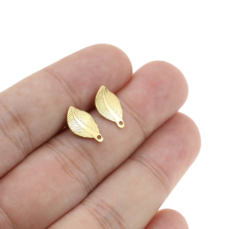 10db/tétel Új rozsdamentes acél levélleletek Stud Fülbevaló Alap tűtartó alkatrészek Fülbevaló barkács ékszerkészítési kellékek