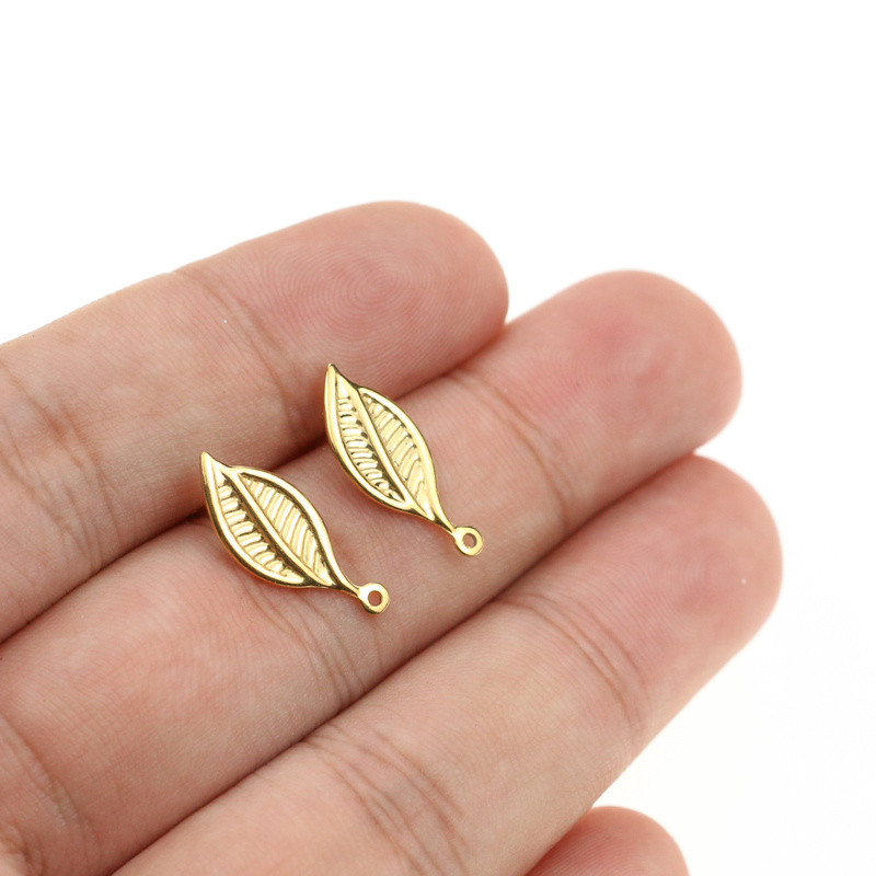 10db/tétel Új rozsdamentes acél levélleletek Stud Fülbevaló Alap tűtartó alkatrészek Fülbevaló barkács ékszerkészítési kellékek