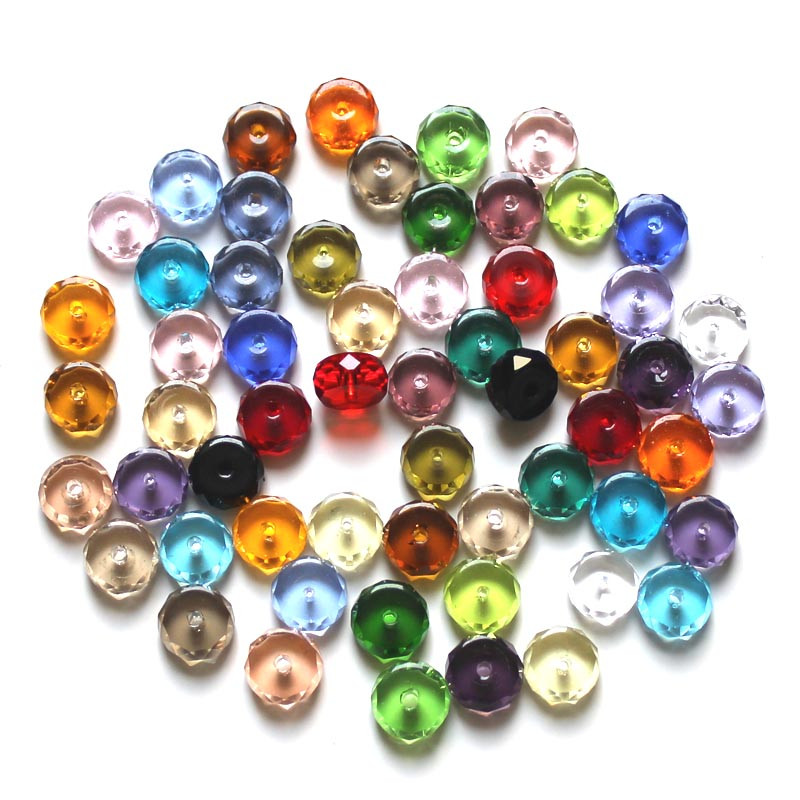 StreBelle AAA 4x8mm gumiabroncs alakú kristály lámpatest üveg laza gyöngyök 50db/tétel ékszerkészítéshez barkács ékszer leletek