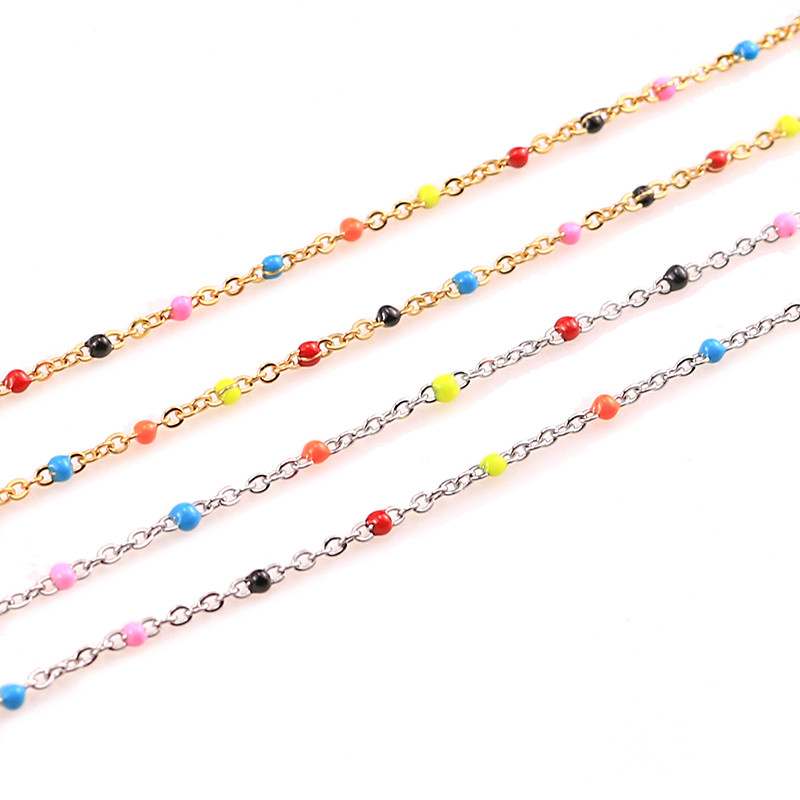 Širina 2 mm 1 m Nehrđajući čelik Mix Zlatni kabel Emajlirani lanac Skupni lanac Ogrlica Diy Nalazi za nakit Veleprodaja Veliko