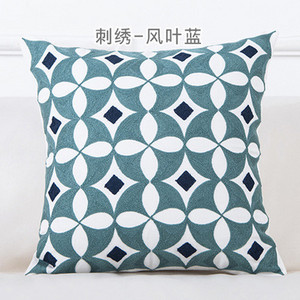 NOU 100% bumbac lână husă de pernă geometrică brodata în stil nordic modern, roz albastru, husă de pernă, husă de perne din bumbac