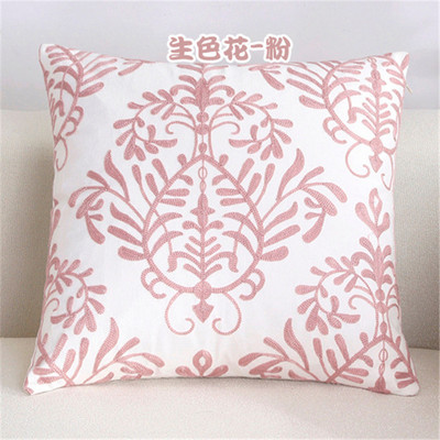 NOU 100% bumbac lână husă de pernă geometrică brodata în stil nordic modern, roz albastru, husă de pernă, husă de perne din bumbac