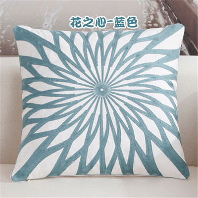 NOU 100% bumbac lână husă de pernă geometrică brodata în stil nordic modern, roz albastru, husă de pernă, husă de perne din bumbac