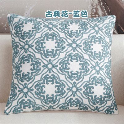 NOU 100% bumbac lână husă de pernă geometrică brodata în stil nordic modern, roz albastru, husă de pernă, husă de perne din bumbac