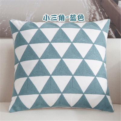 NOU 100% bumbac lână husă de pernă geometrică brodata în stil nordic modern, roz albastru, husă de pernă, husă de perne din bumbac