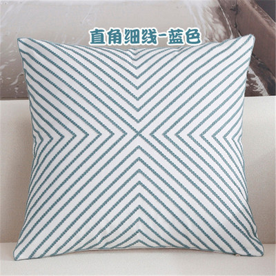 NOU 100% bumbac lână husă de pernă geometrică brodata în stil nordic modern, roz albastru, husă de pernă, husă de perne din bumbac