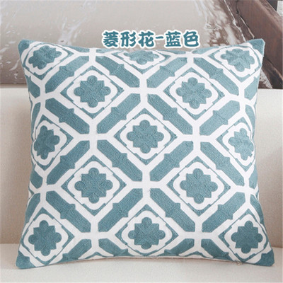 NOU 100% bumbac lână husă de pernă geometrică brodata în stil nordic modern, roz albastru, husă de pernă, husă de perne din bumbac