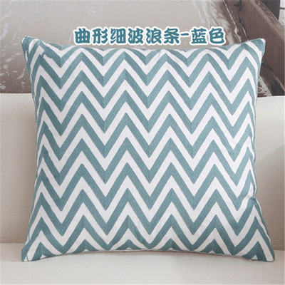 NOU 100% bumbac lână husă de pernă geometrică brodata în stil nordic modern, roz albastru, husă de pernă, husă de perne din bumbac