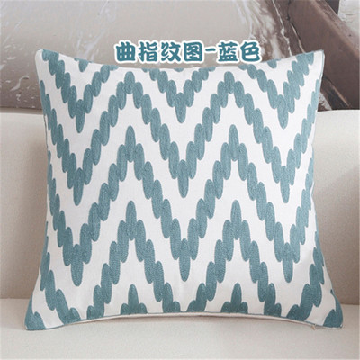 NOU 100% bumbac lână husă de pernă geometrică brodata în stil nordic modern, roz albastru, husă de pernă, husă de perne din bumbac