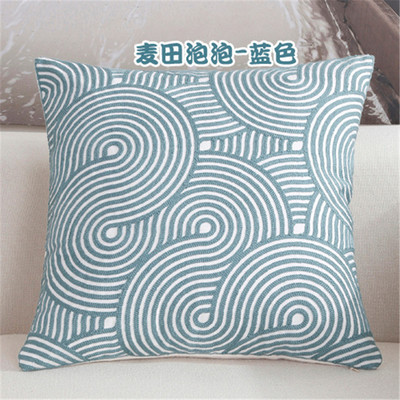NOU 100% bumbac lână husă de pernă geometrică brodata în stil nordic modern, roz albastru, husă de pernă, husă de perne din bumbac