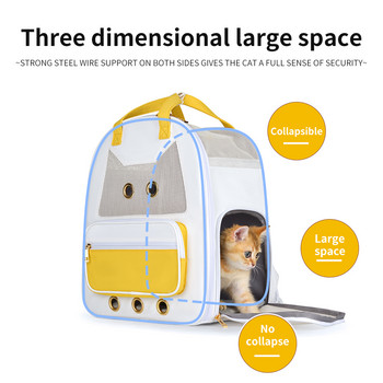 Чанта за котки Wakytu преносима раница чанта за домашни любимци голям капацитет дишащи консумативи Pet Carrier Bag Outdoor Travel раница за котка куче