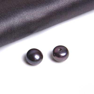 5,8 mm-es AAA édesvízi természetes gyöngyök féllyukú félkerek gyöngyök fekete gombos kenyérgyöngyök fülbevalókhoz Ékszerkészítés barkácsolás