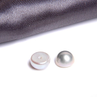 5,8 mm-es AAA édesvízi természetes gyöngyök féllyukú félkerek gyöngyök fekete gombos kenyérgyöngyök fülbevalókhoz Ékszerkészítés barkácsolás