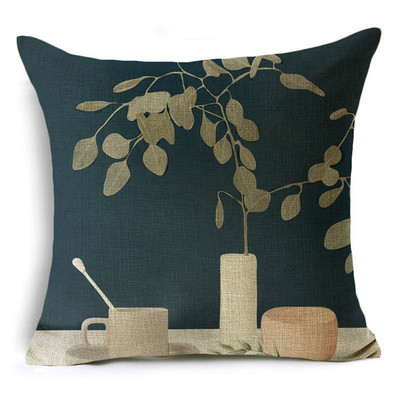 WZH Nordic Style Morandi sorozat botanikai minták párnahuzat vászon kanapé dekoratív párnahuzat 40cm/45cm és 50cm