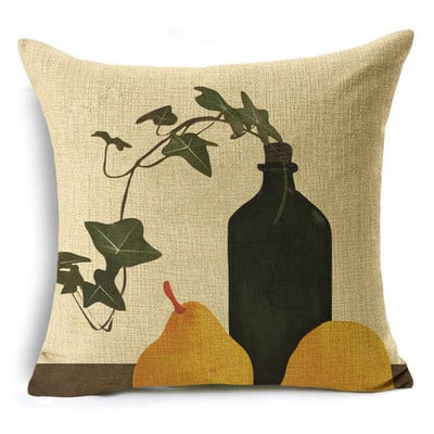 WZH Nordic Style Morandi sorozat botanikai minták párnahuzat vászon kanapé dekoratív párnahuzat 40cm/45cm és 50cm