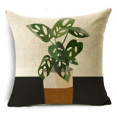WZH Nordic Style Morandi sorozat botanikai minták párnahuzat vászon kanapé dekoratív párnahuzat 40cm/45cm és 50cm