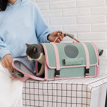 Преносима чанта за домашни любимци, котки, кучета, раница, чанта за през рамо, дишаща чанта за кученце, котешка чанта, транспортна чанта за пътуване на открито, транспортна чанта за домашни любимци