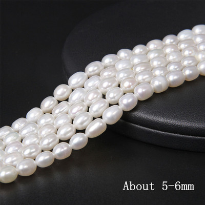 Mărgele de perle negre naturale AA de 3-3,8 mm. Mărgele de perle ovale de apă dulce, luciu bun, pentru realizarea de bijuterii, accesorii pentru brățări, 14 inchi.