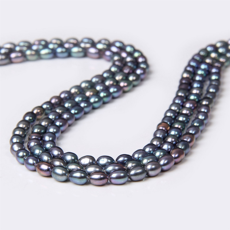 Mărgele de perle negre naturale AA de 3-3,8 mm. Mărgele de perle ovale de apă dulce, luciu bun, pentru realizarea de bijuterii, accesorii pentru brățări, 14 inchi.