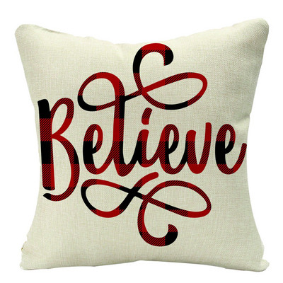 Lininis raudonas škotiškas languotas kalėdinių pagalvėlių dėklas Elnių medžiai Snaigės Spausdinti Kalėdinės dekoratyvinės pagalvės sofos sofos lovai