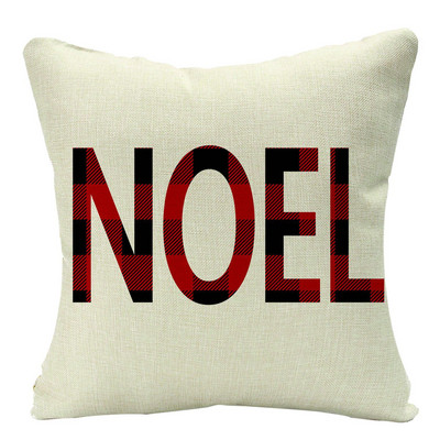 Lininis raudonas škotiškas languotas kalėdinių pagalvėlių dėklas Elnių medžiai Snaigės Spausdinti Kalėdinės dekoratyvinės pagalvės sofos sofos lovai