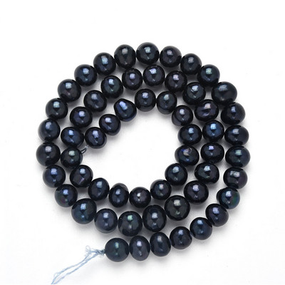 Természetes tenyésztésű édesvízi gyöngy páva szürke 7-8 mm-es közeli laza gyöngyök (55-58 db)