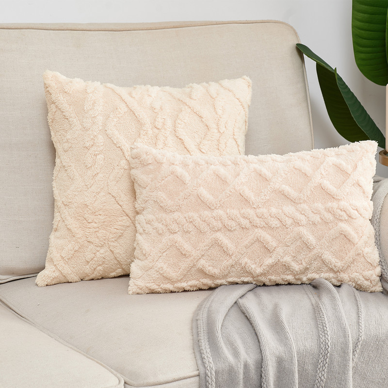 Nordic Housse De Coussin plüss lakberendezési díszpárnahuzat négyzet alakú puha párnák kanapéhoz nappali bolyhos párnahuzat