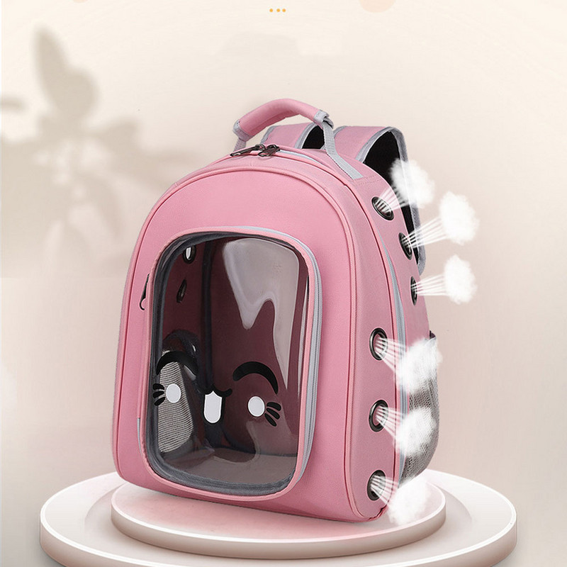 Caurspīdīgs mājdzīvnieku pārvadātājs mugursoma elpojošs kaķu ceļojumu kapsulas būris āra plecu soma suņu kaķu pārnēsājami mājdzīvnieku piederumi