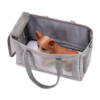 Pet Carrier Дишаща кучешка чанта за пътуване на открито Сгъваема чанта през рамо за малки кучета Котки Преносима чанта за носене Стоки за домашни любимци
