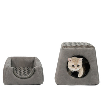 Καναπές για κατοικίδια 2 σε 1 Κρεβάτι για γάτας Ζεστό σπίτι ρείθρων Κρεβάτια Γάτες Σπήλαιο χαλάκια για μικρά μεγάλα σκυλιά Παράθυρο γατάκι Φωλιά ύπνου Προϊόντα εσωτερικού χώρου