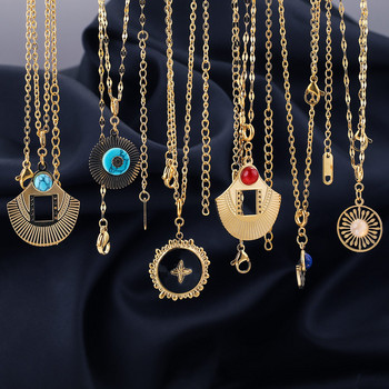 4 τμχ Ανοξείδωτο ατσάλι Φυσική Πέτρα Bohemia with Buckle Charms μενταγιόν για DIY Jewelry Making Women Necklace Supplies χονδρική