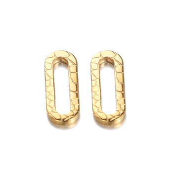 20 τεμ. Χρυσό ανοξείδωτο ατσάλι οβάλ γούρια με ανάγλυφο σκουλαρίκια Ευρήματα DIY Κοσμήματα Κατασκευή Χειροποίητα Αξεσουάρ Σύνδεσμοι βραχιολιών