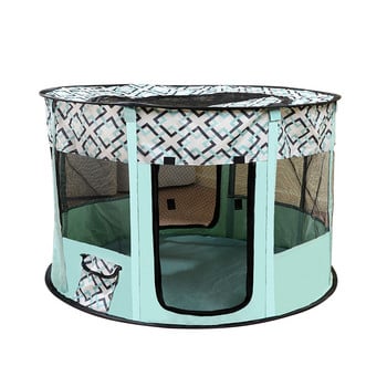 Φορητό παρκοκρέβατο για κατοικίδια Σκηνή γάτας Πτυσσόμενο Κλουβί για σκύλους Γάτες Αίθουσα παράδοσης μωρών Κουτάβι εσωτερικού χώρου, στρογγυλό φράχτη, προμήθειες για κατοικίδια