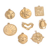 5db Rozsdamentes acél Arany Starfish Skull Demon Eye Medal Charm medálok barkács csatlakozókhoz Dangle Anklet nyaklánc ékszer készítés