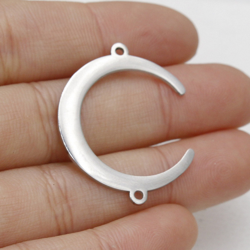 Aiovlo 5 бр./лот Гривна с полумесец от неръждаема стомана Конектори Колие Талисмани Висулка Направи си сам обеца Изработка на бижута Ръчно изработени