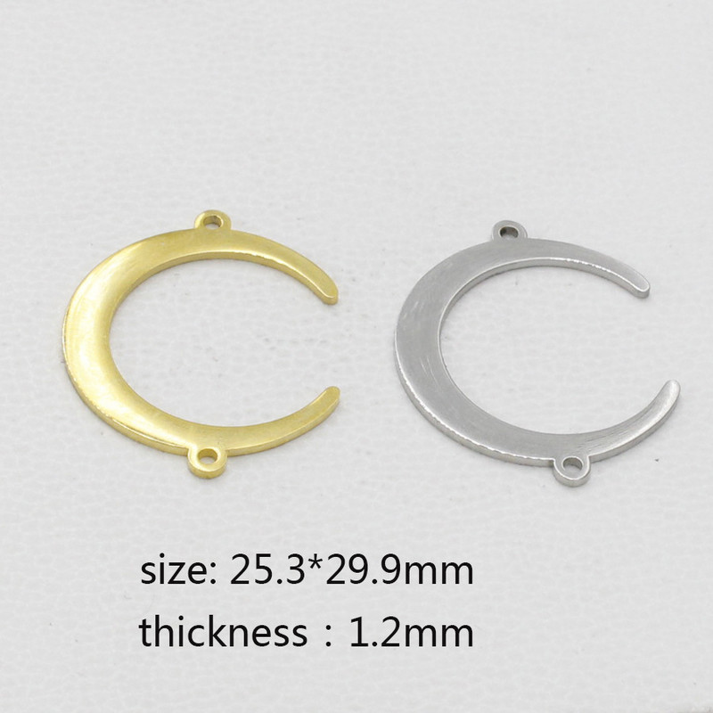 Aiovlo 5 бр./лот Гривна с полумесец от неръждаема стомана Конектори Колие Талисмани Висулка Направи си сам обеца Изработка на бижута Ръчно изработени