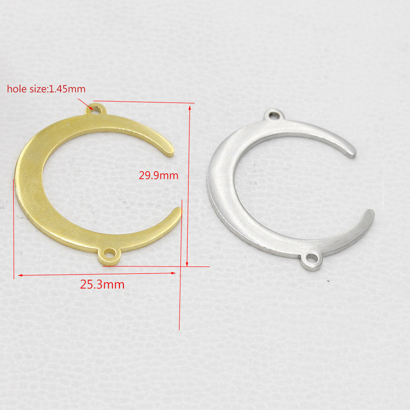 Aiovlo 5 бр./лот Гривна с полумесец от неръждаема стомана Конектори Колие Талисмани Висулка Направи си сам обеца Изработка на бижута Ръчно изработени