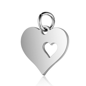 Aiovlo 5 τεμ./παρτίδα Creative ανοξείδωτο ατσάλι Love Heart Charms Αξεσουάρ για DIY Jewelry Making Findings Charms Κρεμαστό προμήθειες