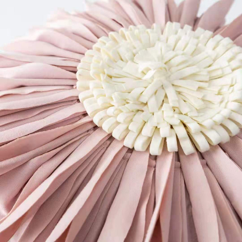 Divat Modern stílusú rózsaszín fehér díszpárnák 45*45cm bársony varrás 3D krizantém párna derékpárna kék párnahuzat
